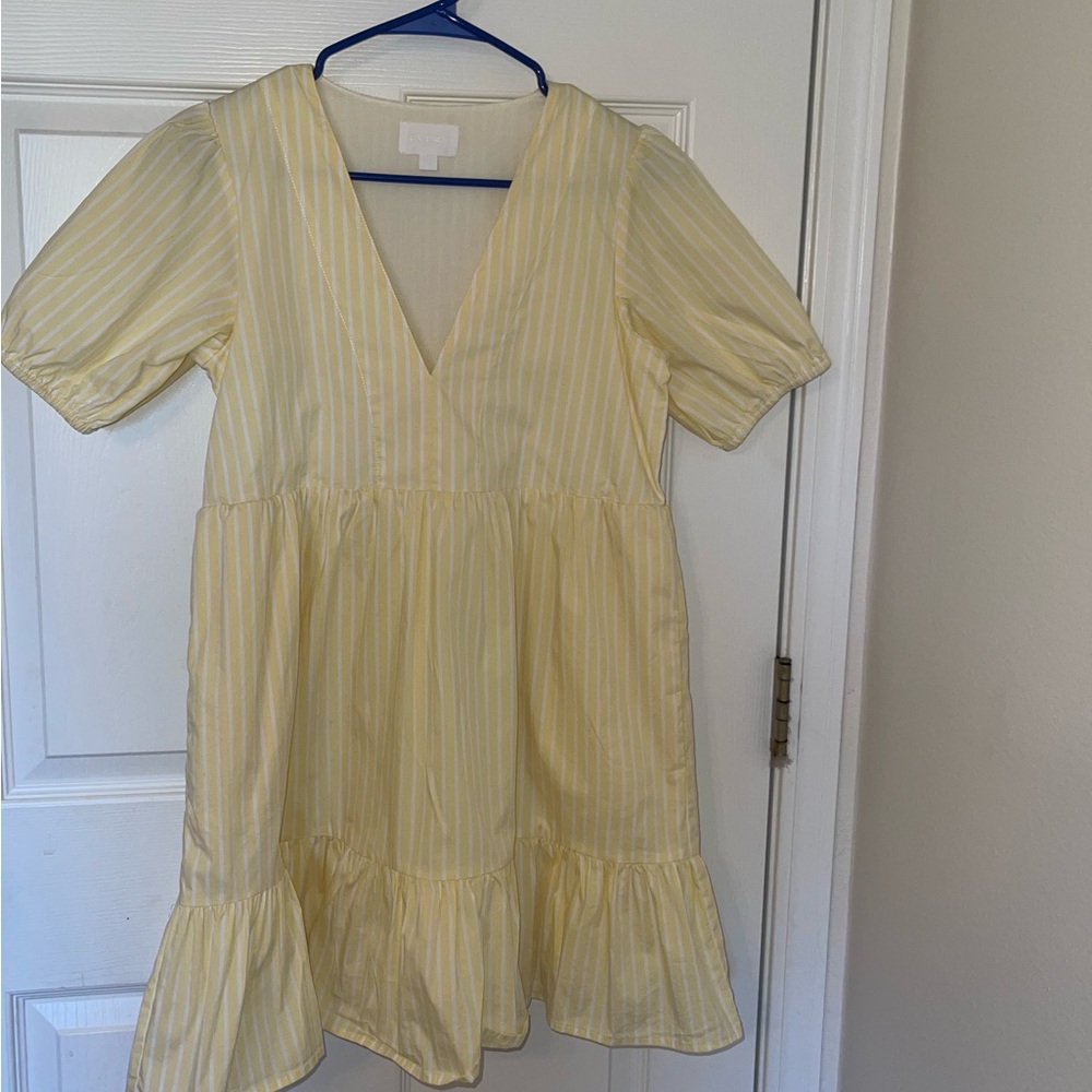 Every yellow striped mini dress - worn once